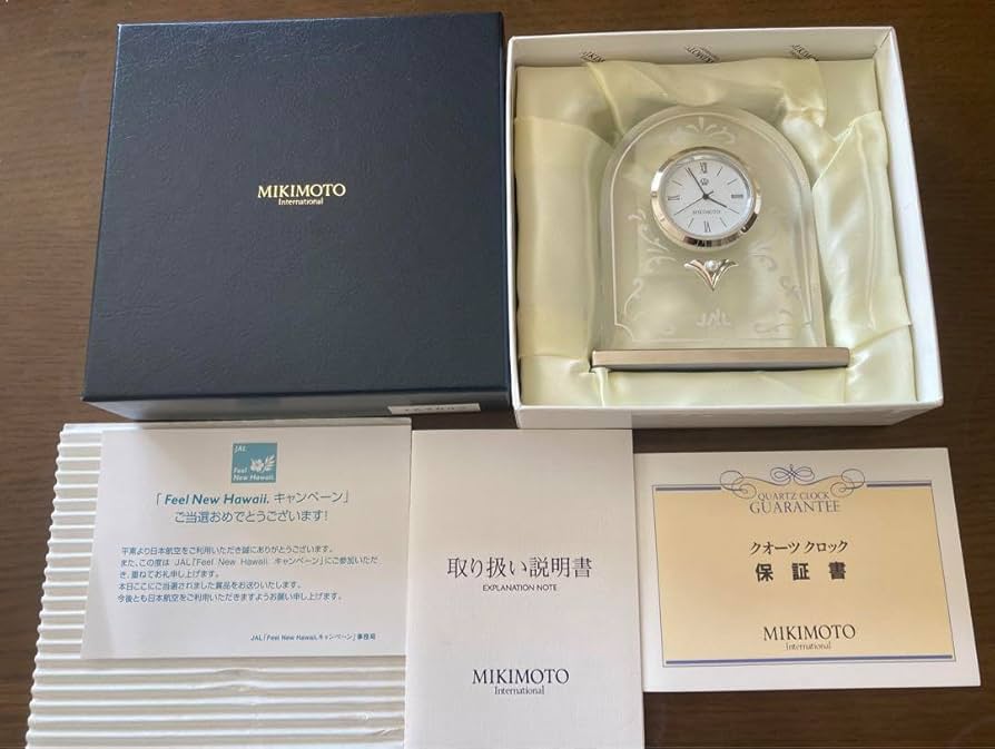 Amazon.co.jp: ノーブランド品ミキモト置き時計クオーツ時計JAL