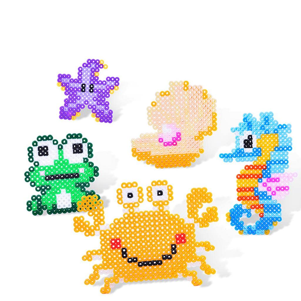 Beads Bügelperlen Bastelpackung DIY Bastelperlen Steckplatten mit Zubehör aus Robustem für Kinder Kunstprojekt
