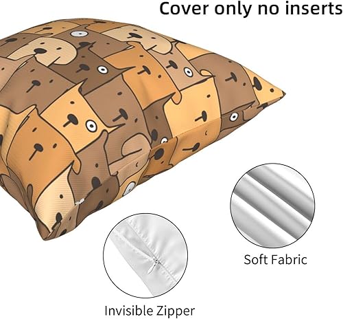Miniatura 3 de Aimeryup Fundas de almohada decorativas de 12 x 12 pulgadas con dibujos animados sorpresa de perro, fundas de cojín decorativas para sala, fundas de