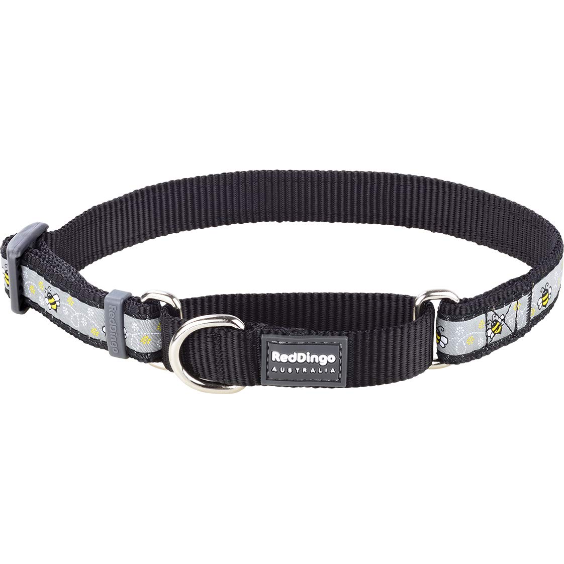 Red DingoBumblebee Black Martingale Dog Collar (25mm x 41-62cm), L