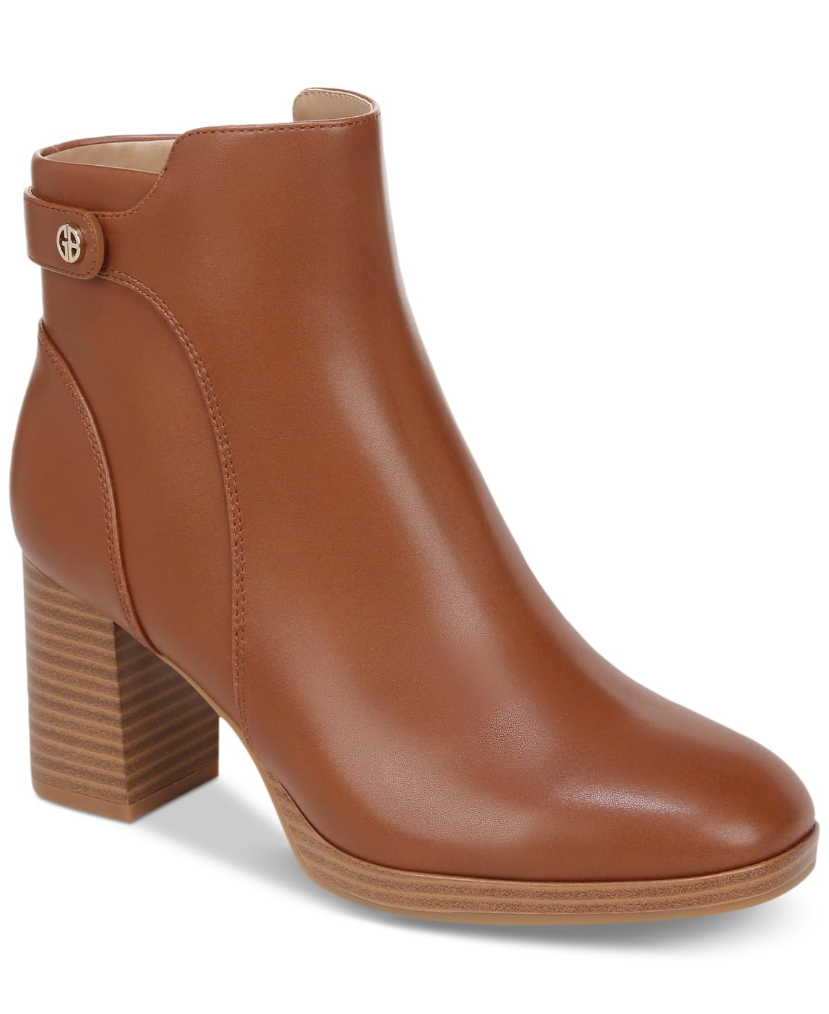 Giani Bernini Womens Trumann Memory Foam Block Heel Dress Booties Cinnamon 9 Medium B M