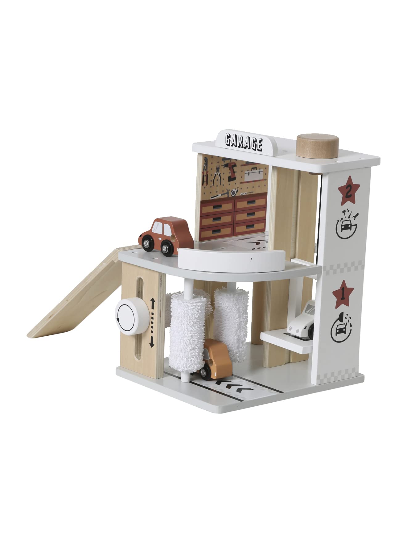 Vertbaudet Autogarage, Parkhaus & Tankstelle, Holz FSC® Mehrfarbig ONE Size