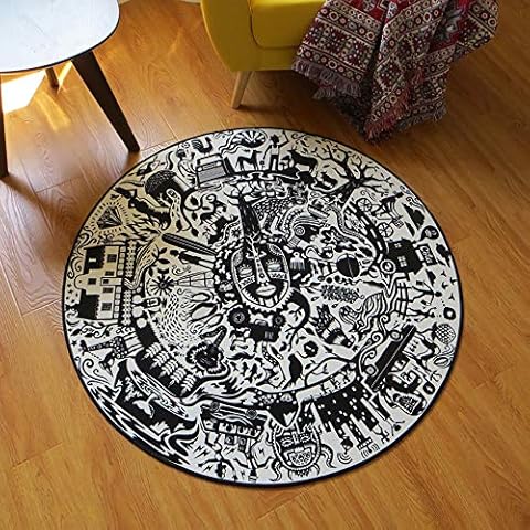 Bürostuhlunterlage Stuhlunterlage Runder für Büro- und Schreibtischstühle rutschfest, Stühle bewegen Sich Reibungslos, Bürostuhl Unterlage mit Ancient Legends,FolkCustom-100CM Cover