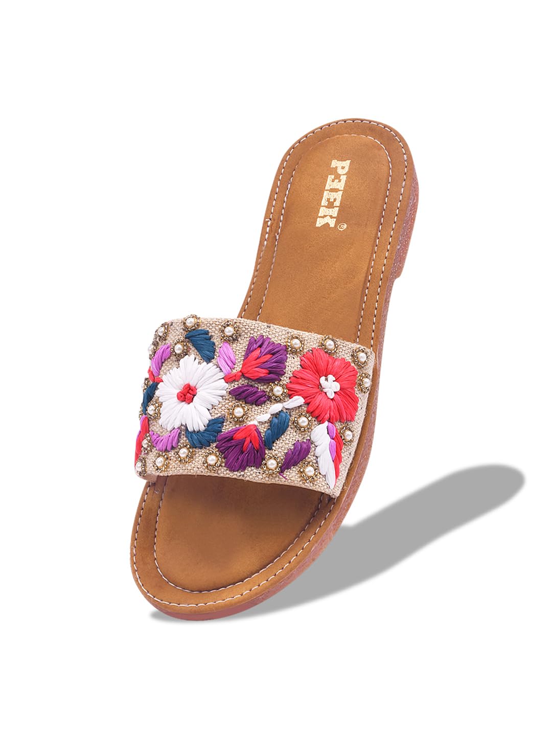 Flower-2 Handcrafted Floral Embroidered Flats for Women-image-12