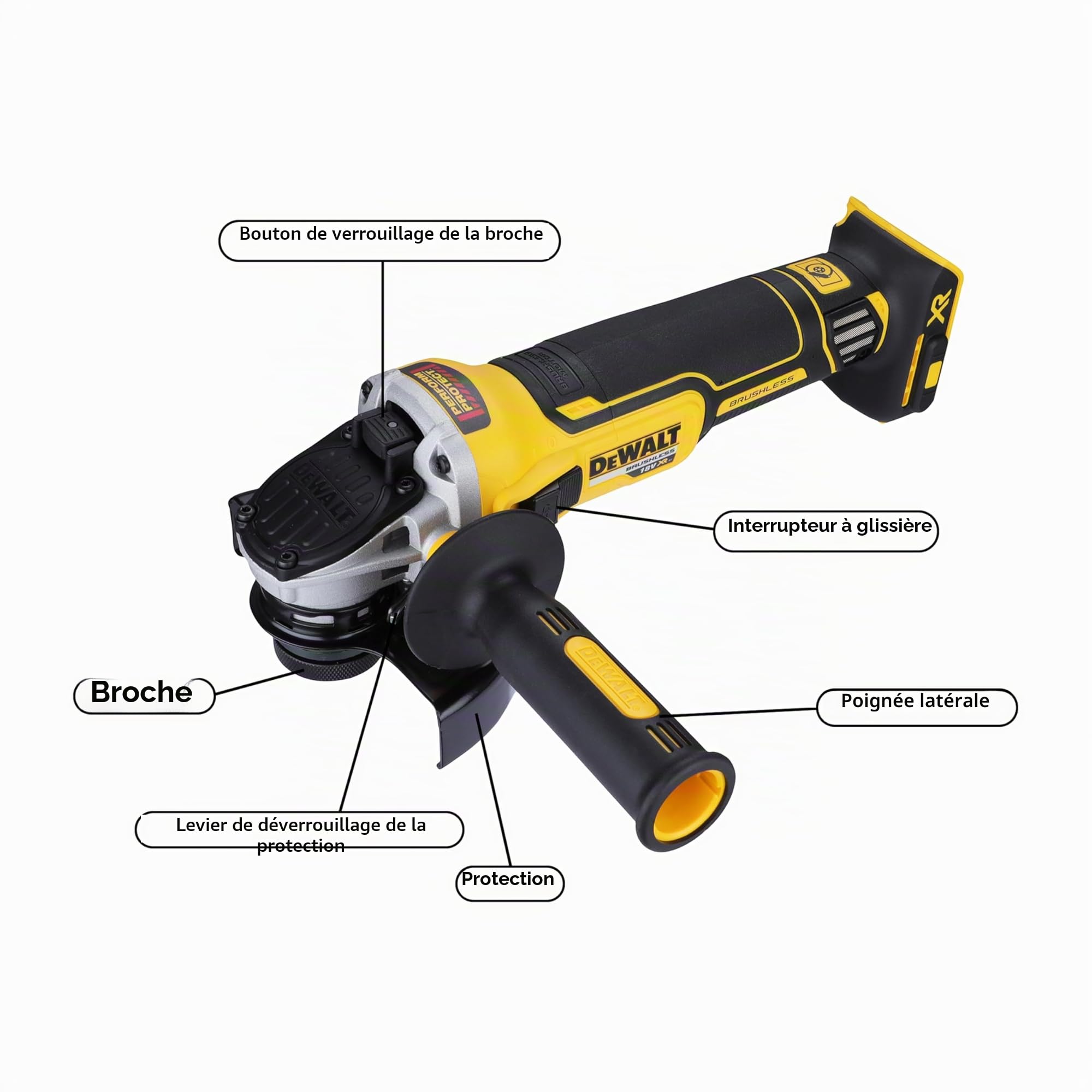 Meuleuse DEWALT DCG405N XR 18V 125mm Brushless (Machine Nue)