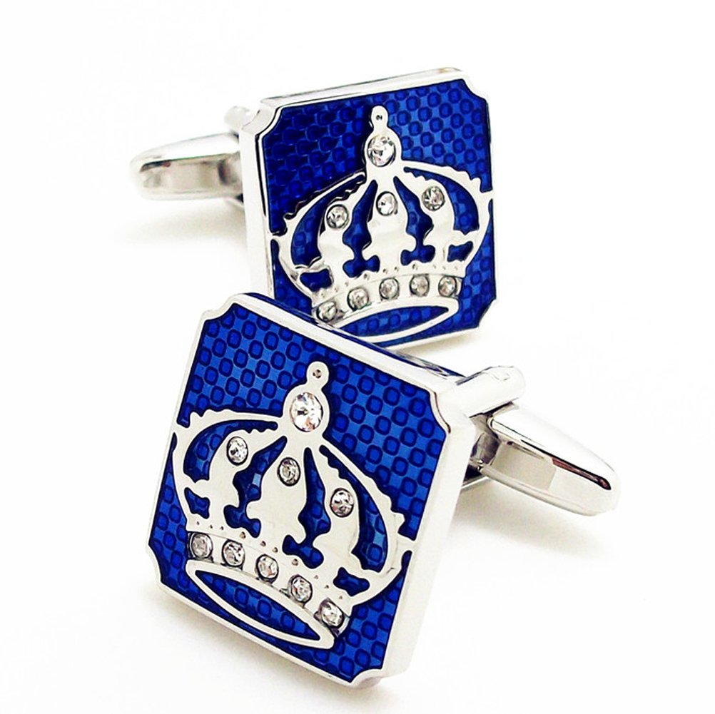 Utoy Crown Cufflinks with a Presentation Gift Box Fashion Cufflinks Crown Valentines-Day Cuff Buttons