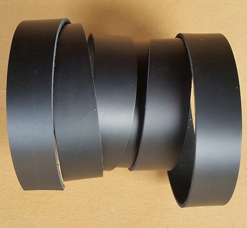 Miniatura 3 de 1.5inch negro tira de piel 89onzas (3.23.6MM)Latigo tiras de piel hasta 96inch de largo fabricado en Estados Unidos por pitka piel