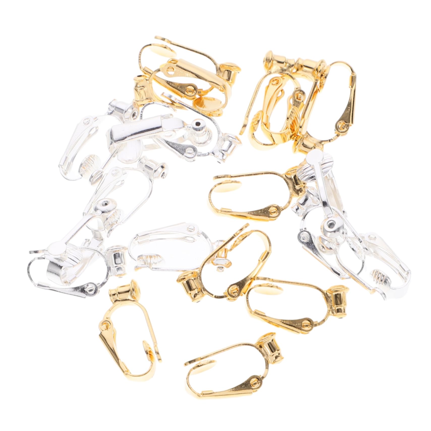 Convertitori per Orecchini a Clip Fai da Te 20 Pezzi in Rame | Oro e Argento, Resistenti allo Sbiadimento e Delicati sulla Pelle, per Creazioni di Bigiotteria