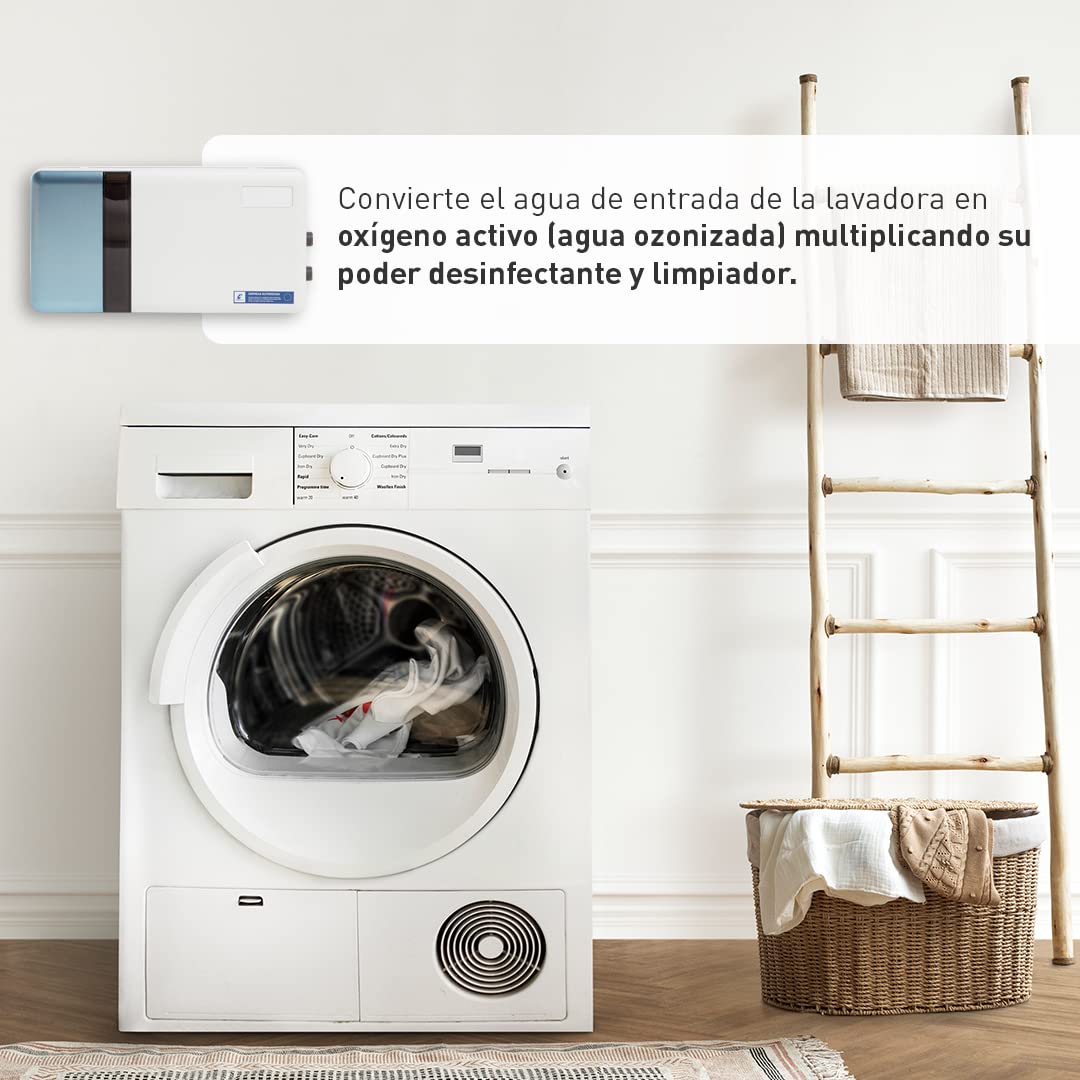 Ozono Hogar - Generador de Ozono Doméstico Alfa Plus Ultra - Purificador de agua instalable en lavadoras para desinfectar - Lava tu ropa sin detergente ni otros productos químicos