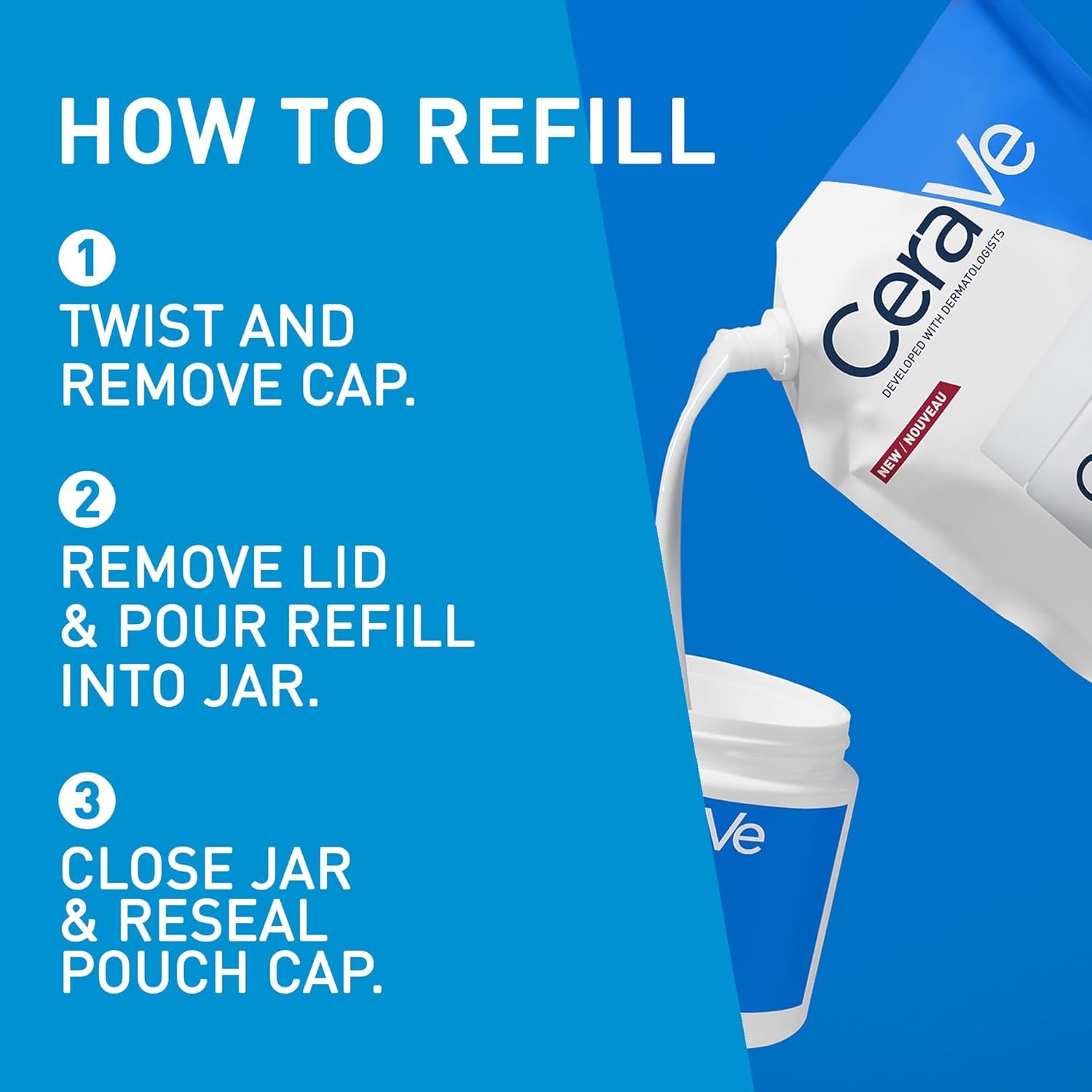 CeraVe Feuchtigkeitscreme mit Nachfüllung - Mit Hyaluronsäure & 3 essentiellen Ceramiden - Reichhaltige Hydratation für trockenes bis sehr trockenes, empfindliches Gesicht & Körper (454g Glas + 454g