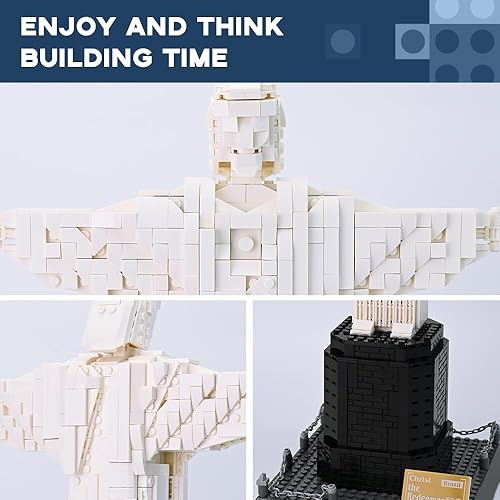Miniatura 6 de ArtorBricks Architectural Christ The Redeemer - Juego de modelo de construcción grande y regalo para niños y adultos compatible con Lego 973 piezas