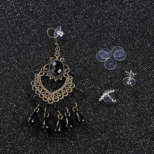Moud Jewels Ear Buttons for Earrings (200 Pcs) | Earring Back Button Support | Invisible Ear Lobe Support | Earring Stopper Back Button for Droopy Earrings (Clear (No Colour-Tansparent)) 3
