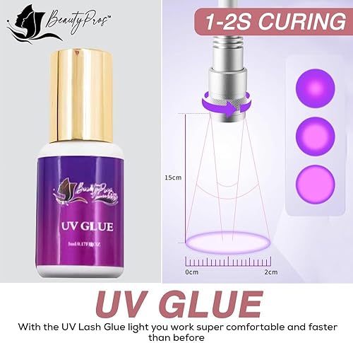 Miniatura 5 de Luz UV para extensión de pestañas, lámpara LED de secado de gel UV con pedal de pie, lámpara de pestañas ajustable para artistas de pestañas,