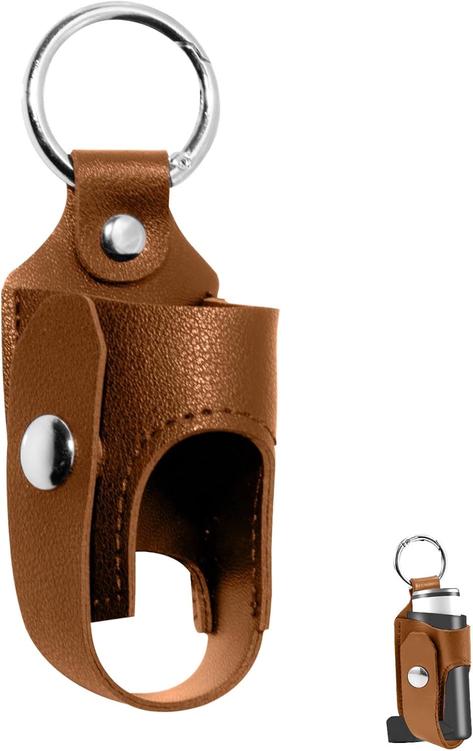 Holder Travel Case for Asthma Inhaler, PU Leather Travel Handy Mini Holster for Adults and Kids, Inhaler Not Included, Brown