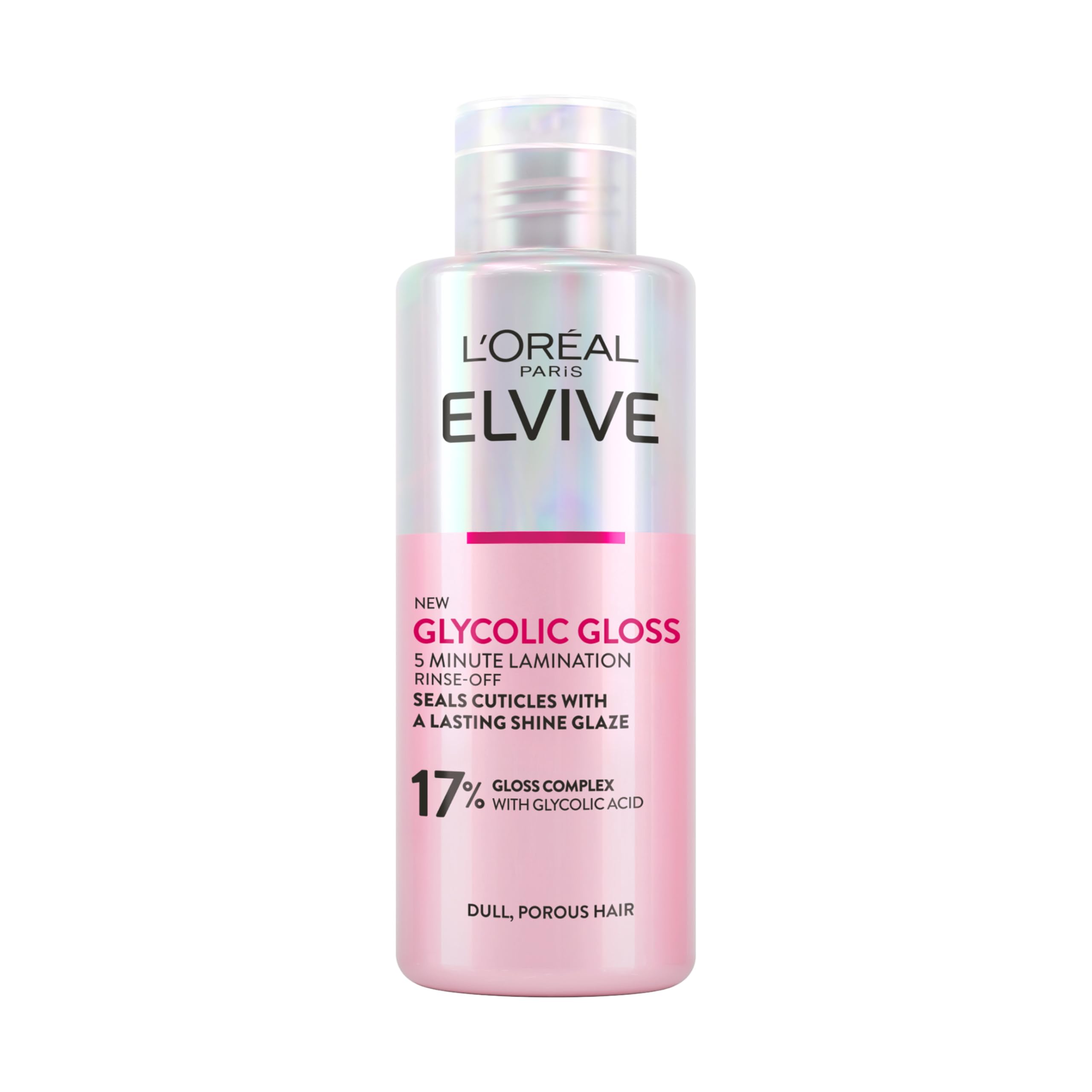 L'Oreal ParisElvive Glycolic Gloss 5 Min Lamination Treatment, with 17% Glycolic Complex & Glycolic Acid, Instantly Transforms Dull Hair for Long-lasting Shine & Smoothness, 200ml