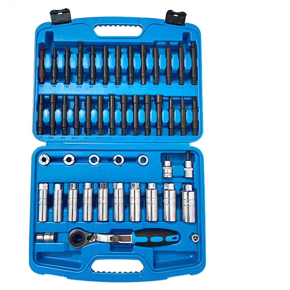 47 PCS Steering Strut and Damper Nut Kit, Shock Absorber top Rubber Installation Tool Ratchet for Auto Repair