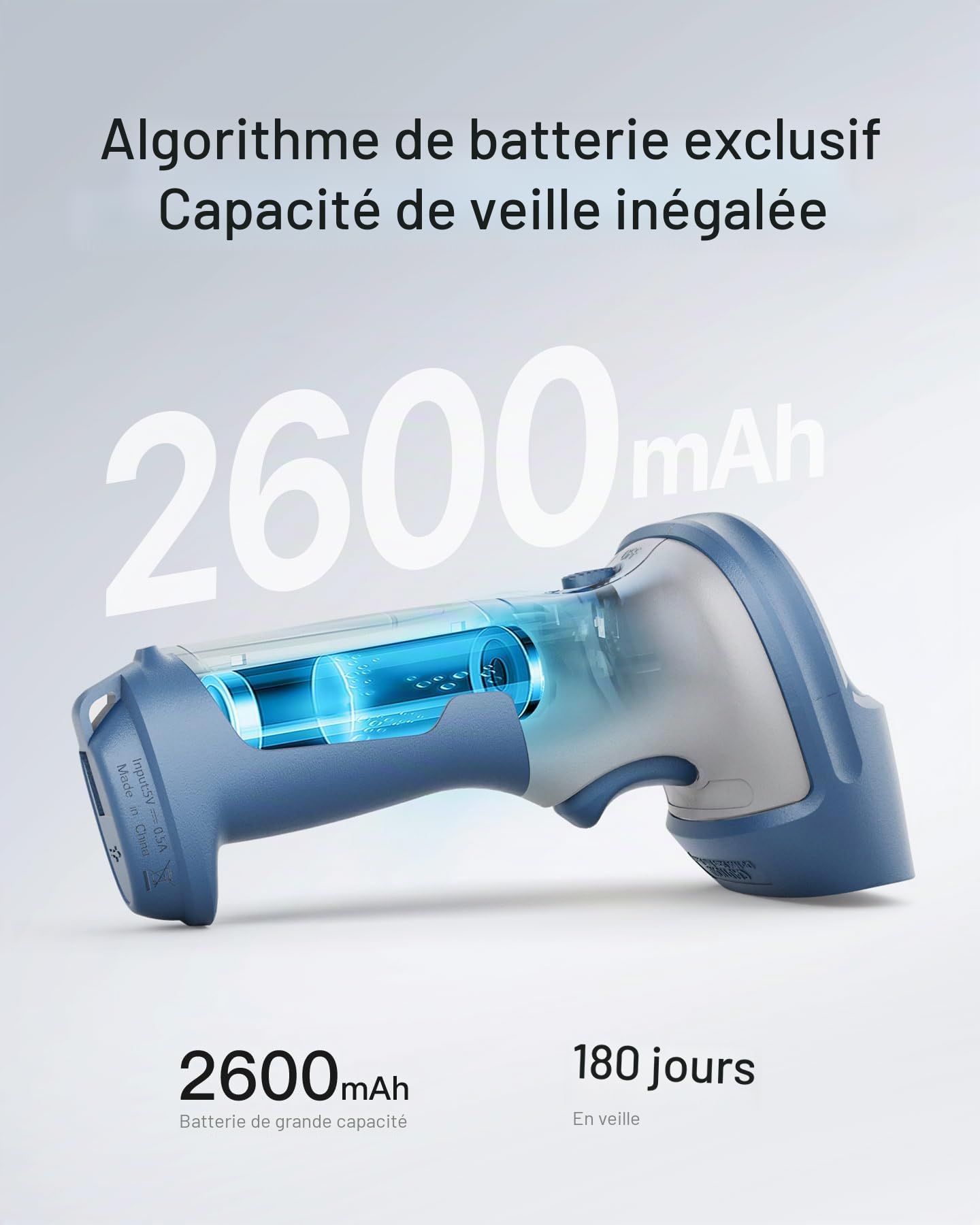 Inateck 2D Scanner de Code-Barres sans Fil, Bluetooth 5,0 et 2,4Ghz, BCST-73