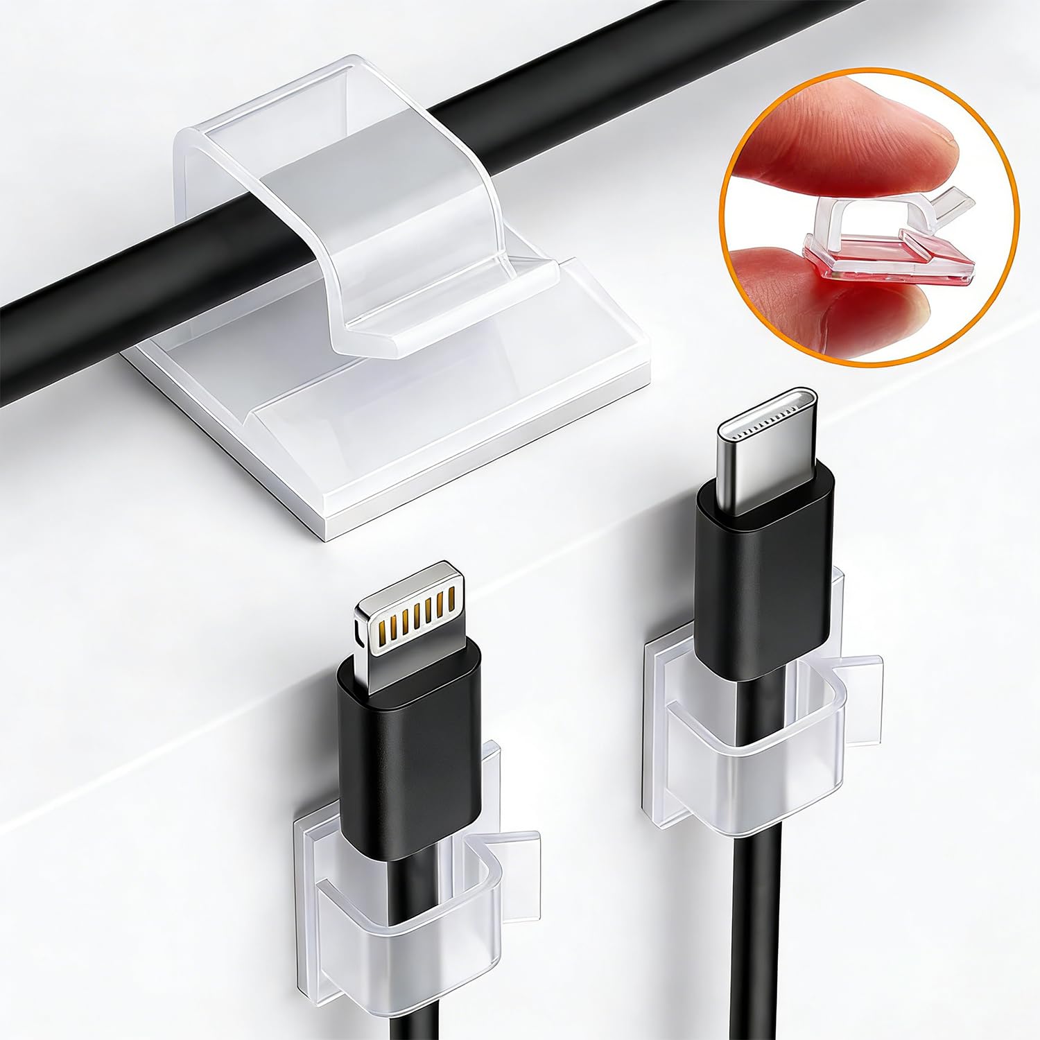 100PCS 0.55 * 0.55 inch Cable Clamps No Punching Wire Card Crimp Buckle Clamps and Light Tape Fixed Aligner Plastic Clips Suitable for String and Color Lights — Amazon image 4