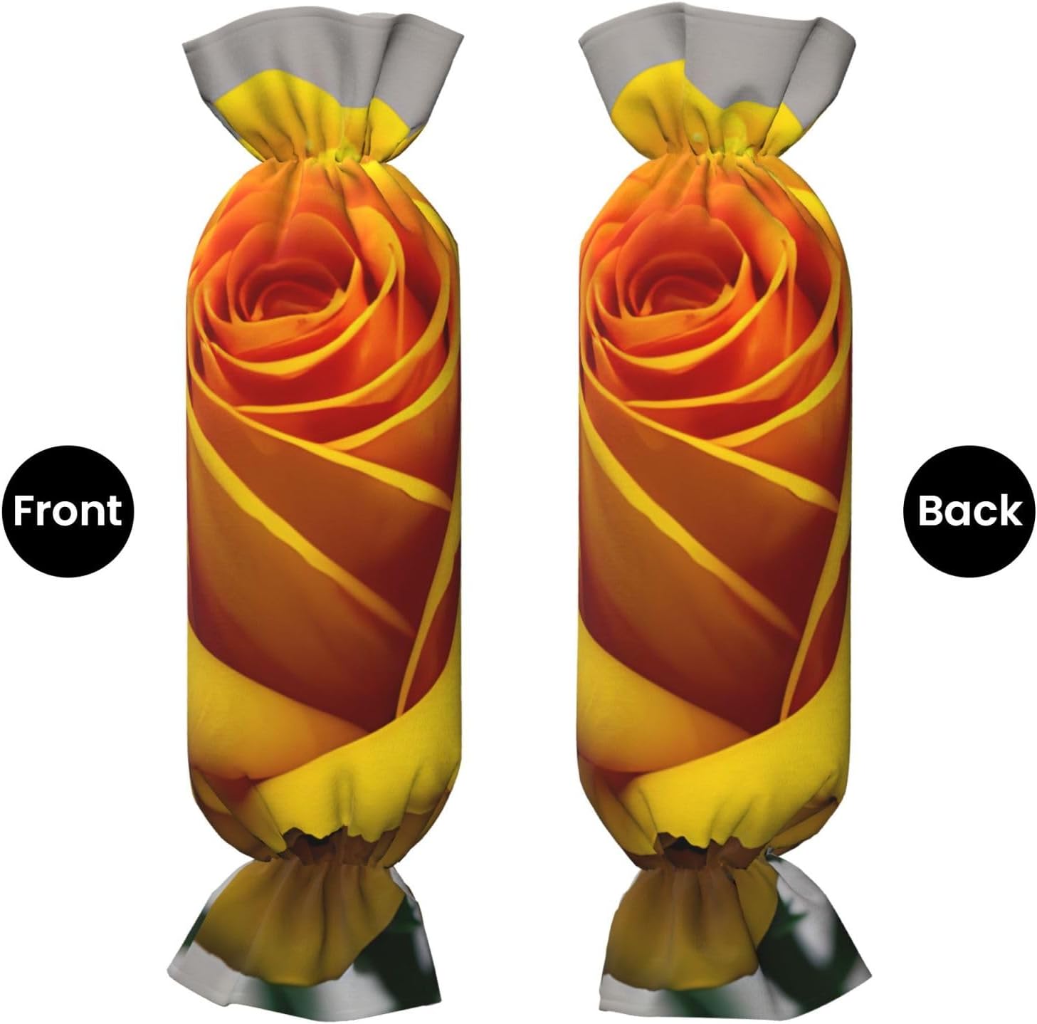 Yellow Rose Print Candy Cylindrical Comfortable Pillow Throw Pillows Home Decor Easy Maintenance