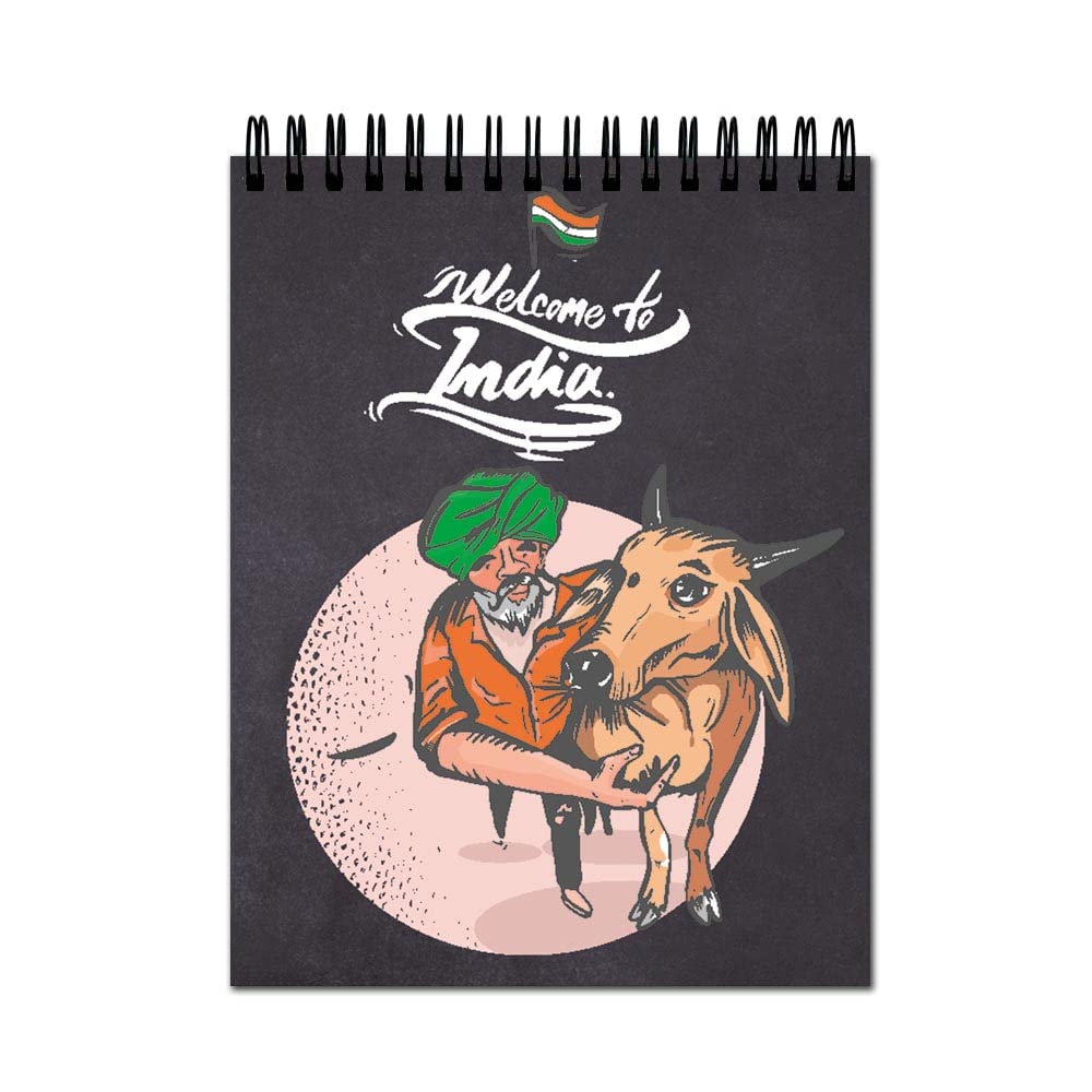 Plan to Gift incredible india Spiral Wiro Diary Notebook Journal Drawing Book Blank Unruled Pages - Potrait A4 (Size 8x11)