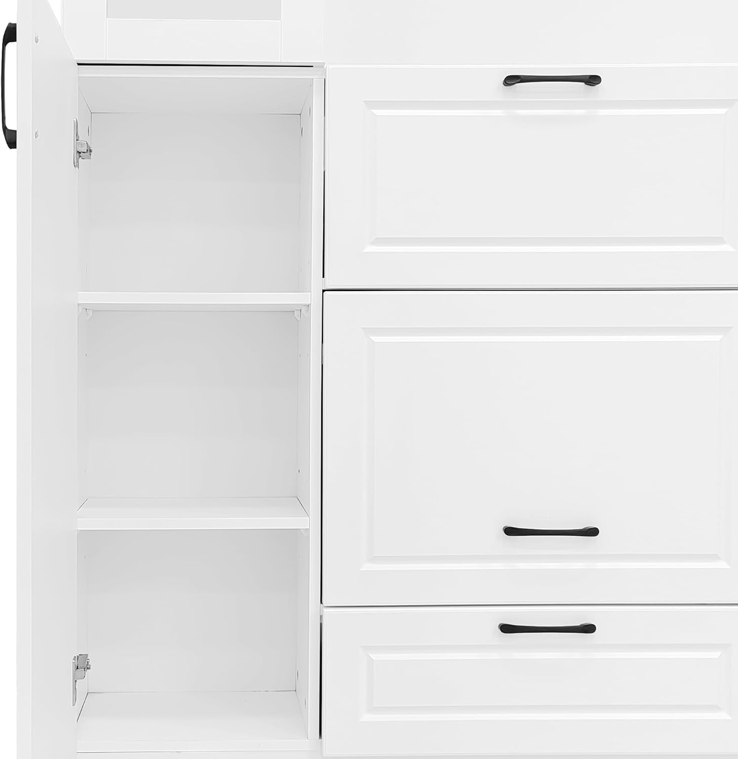 Буйны план view of the adjustable interior shelves within the hall tree