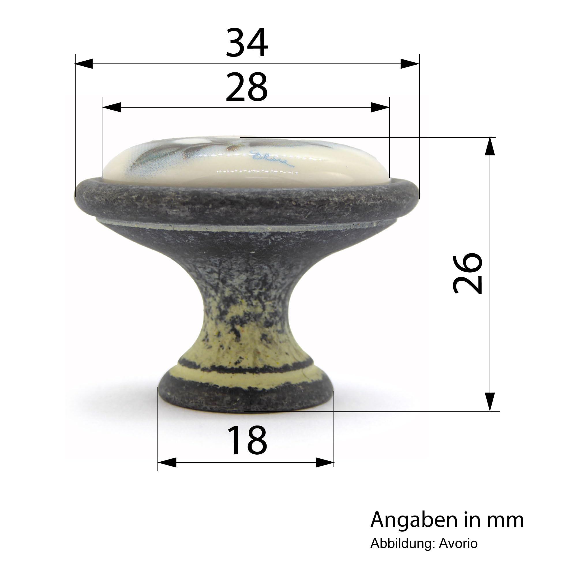 Maniglia con porcellana avorio per finestra martellina DK Dalia Linea