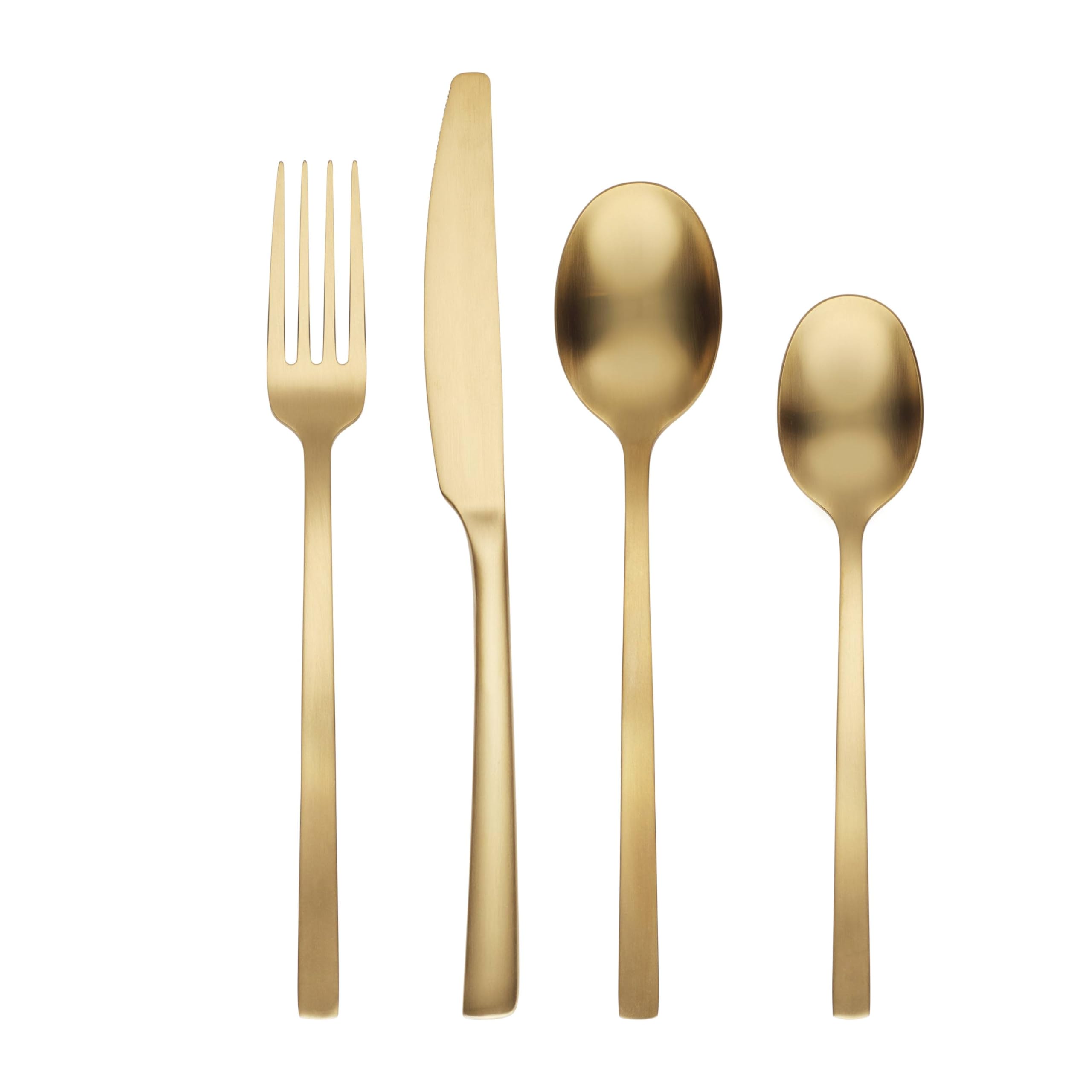 Cambridge Beacon Gold Satin 16-Piece Silverware Set for 4, Flatware