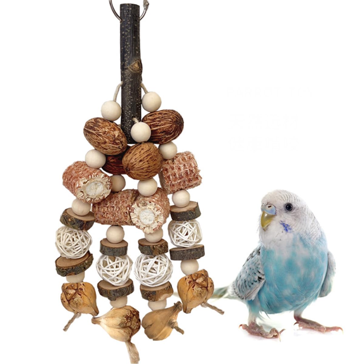 ZYYRSS Bird Toys,Parrot Toys for Large Bird,Natural Corncob Nut Hanging Chew Toys