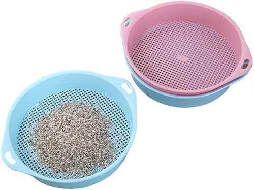 Happyyami Tamiz de suciedad para jardín, tamiz de plástico para suelo, tamiz de suelo, filtro de malla, tamiz de suciedad con mango, herramienta de