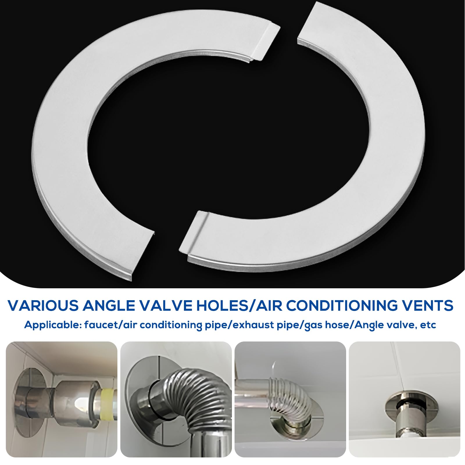 NHQ Rosetta Per Tubo Stufa In Acciaio Inox - Ghirlanda Decorativa 180 Mm Con Foro 30 Mm - Design Divisato