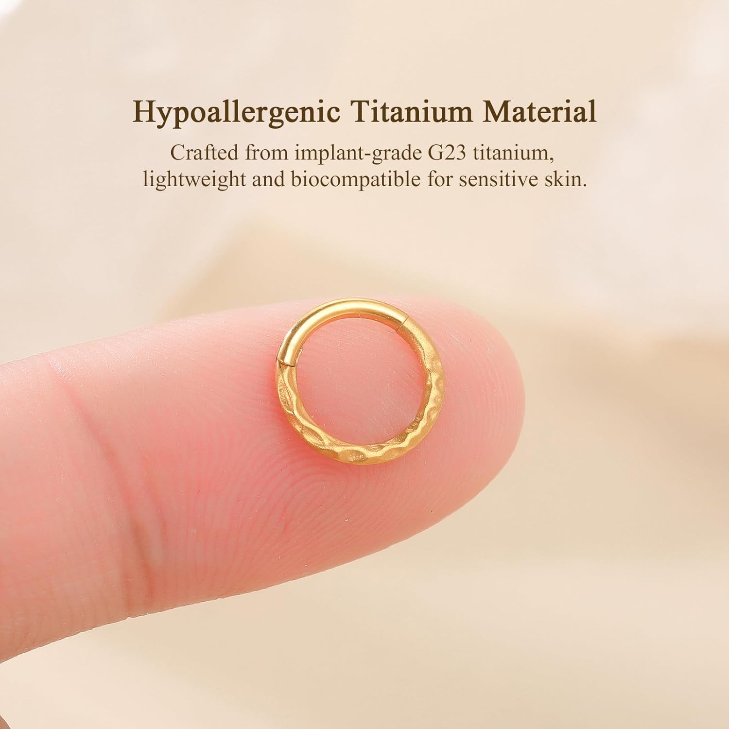 Xpircn ASTM F136 Titanium Nose Rings 16G 8mm 10mm Septum Rings Cartilage Helix Conch Earrings Nose Rings Hoops Nostril Lip Daith Rook piercing jewelry - Image 5