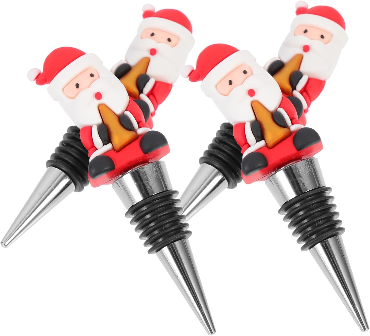 Christmas Bottle Stopper 4pcs Reusable Zinc Alloy Wine Saver