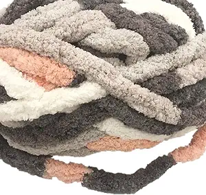Bulky Chunky Arm Knitting Yarn Home Dec Yarn,Multi Pink Grey 8 Pack 64oz Super Softee Thick Fluffy Jumbo Chenille Polyester Yarn for Blanket Pillows Home Decor Projects 8 skeins / 4 lbs