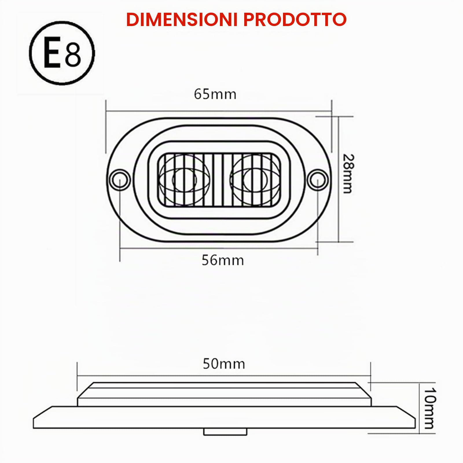 10PCS Luci di Posizione Laterali LED 12-24V - Luci Indicatrici per Rimorchio Angolo Posizione 3000k Luci di Avviso Universali Impermeabili per Camion Roulotte Roulotte Autobus Auto (Bianco) | Luci di posizione universali, impermeabili, 65 mm, per roulotte