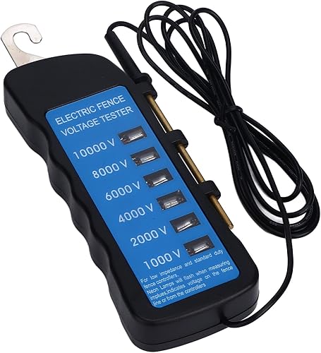 AYNEFY Probador de valla Luces indicadoras de neón Probador de valla para granjas Probador de voltaje de valla eléctrica Buscador de fallas Equipo