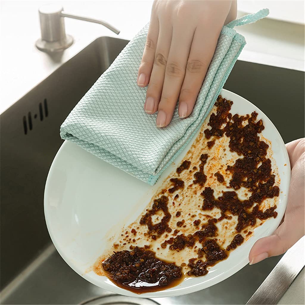 RWRAPS Paño de Limpieza de Colores Mezclados, Suministros de Cocina para Lavar Platos, paño de Cocina Absorbente de Doble Cara, Herramienta de Cocina Suave, 10 Uds.