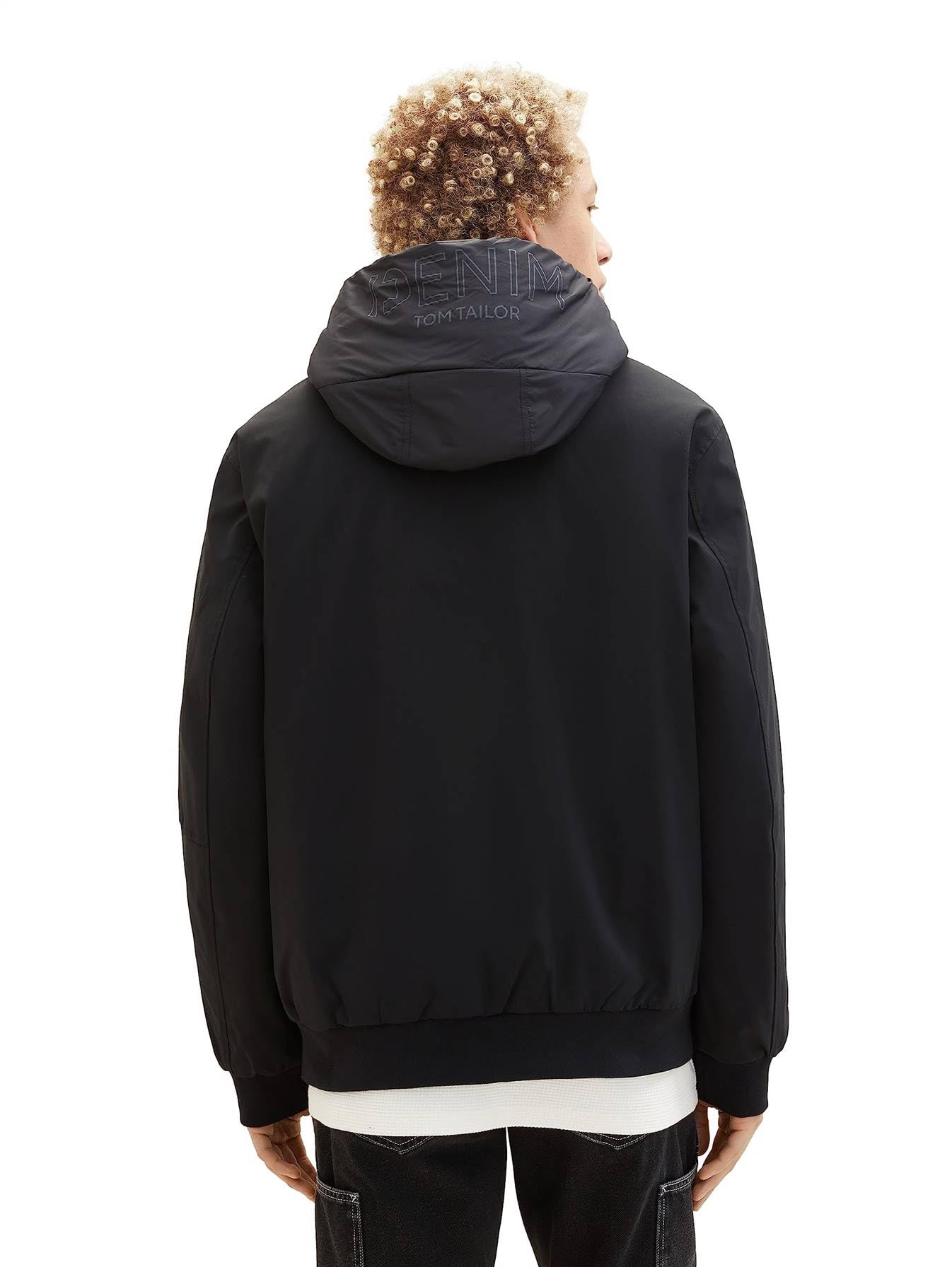 Tom Tailor Denim Men's 29999 - Black Hooded Softshell Jacket, S