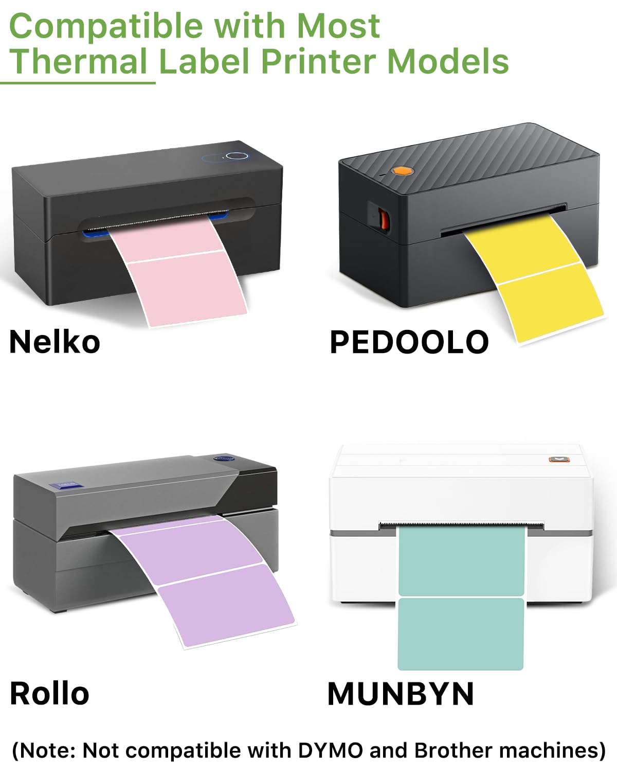 Rechteckige Thermo-Etiketten-Aufkleber, 7,6 x 5,1 cm, selbstklebende Thermodirekt-Aufkleber, Etiketten für Barcode-Versand, kompatibel mit Thermo-Etikettendruckern, 500 Etiketten/Rolle, Rot