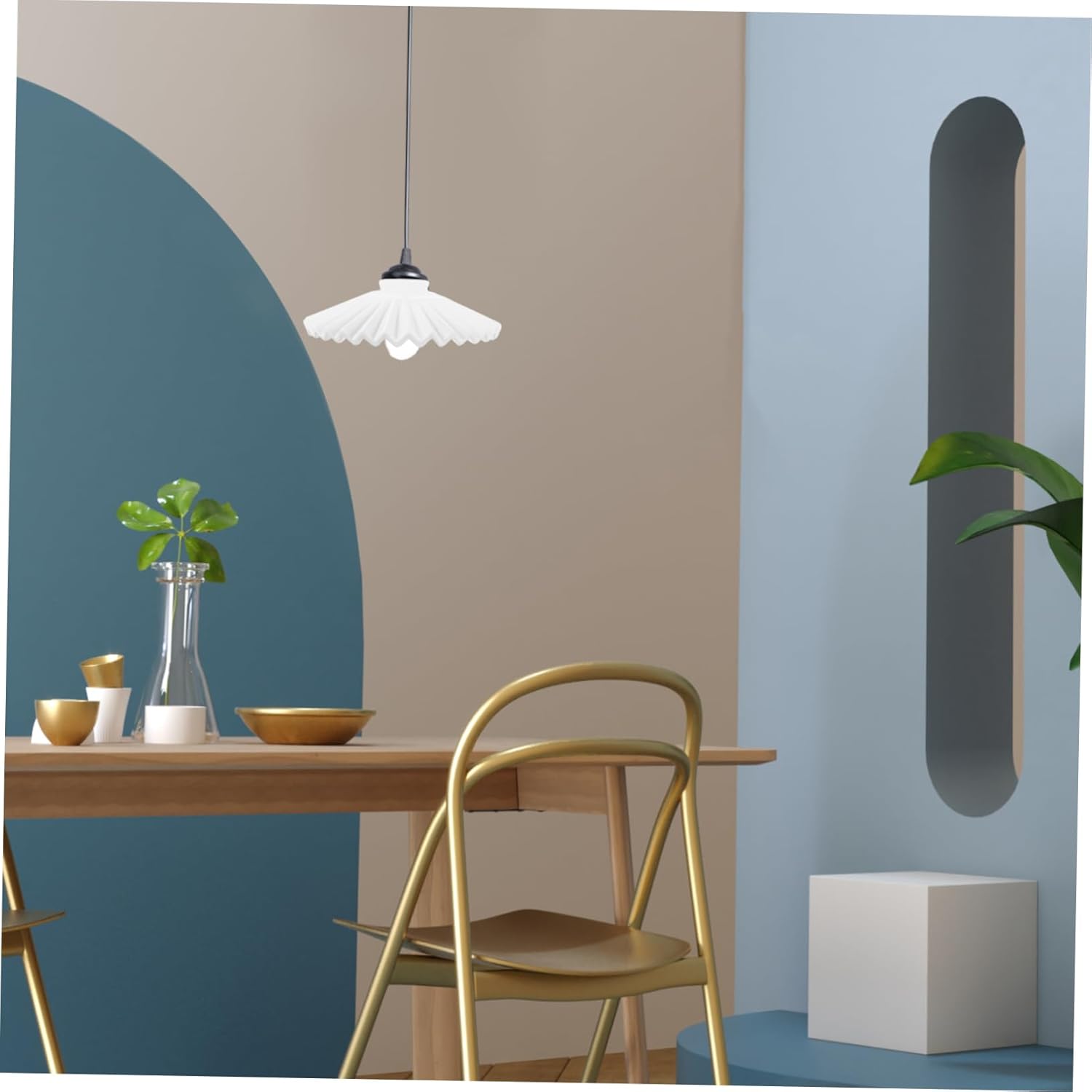 Gadpiparty White Ceramic Lampshade Light Cover Ceiling Hanging Decor Pendant Light Fixtures for Chandelier