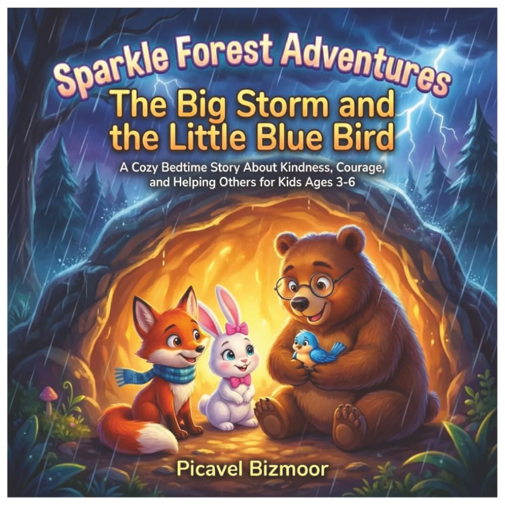 Sparkle Forest Adventures : The Big Storm and the Little Blue Bird: A Cozy Bedtime Story About Kindness, Courage, and Helping Others for Kids Ages 3-6