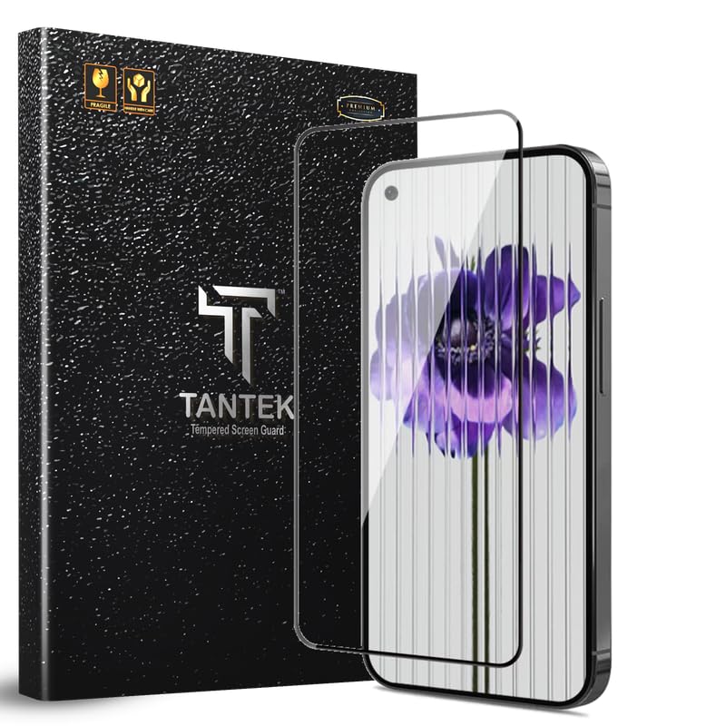 Image of TANTEK TitanGuard Tempered Glass Screen Protector Guard for Nothing Phone 1-9H Hardness, Military Grade, Anti-Static, Easy Installation Kit - 1 PACK