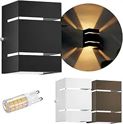 Arandela Frisos E Facho Externa + Led G9 5w Mf115 (Preto, Branco Quente)