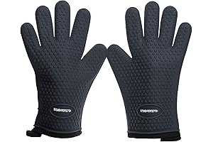 KITCHEN PERFECTION Best BBQ Gloves, Silicone Smoker Oven Gloves-Extreme Heat Resistant