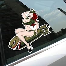 2pcs Waterproof PVC Stickers, 4.92"x5.12", Creative Soldier Pin-up Design, Funny Cartoon Vinyl Decal for Cars, Walls, Laptops, Bumpers, Trucks, Motorcycles, Perfect Patriotic Gift | #AZ225