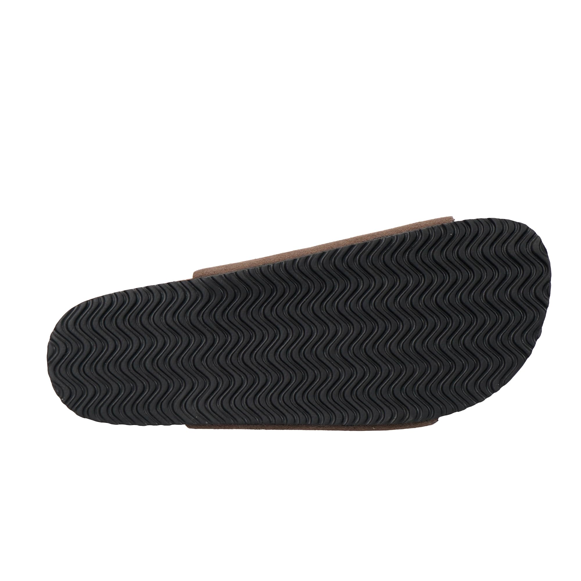 JOMIX Sandalias Hombre de Cuero con Doble Hebilla Zuecos Verano con Plantilla de Corcho Cómoda Chanclas de Planas y Antideslizantes