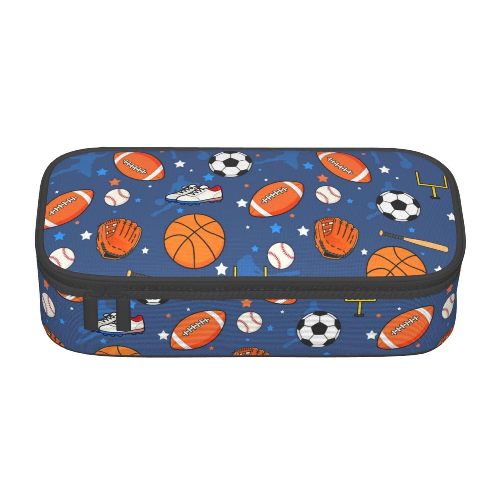 GardEssere Sport Ball Large Pencil Case with Zipper Big Capacity Basketball Pencil Box Pouch Compartments Stationery Bag for Kids School Office Supplies for Girls Boys — image 1