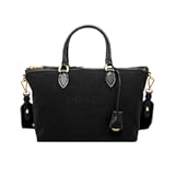 Womens Logo Jacquard Black Canvas Satchel Crossbody Bag 1BA104