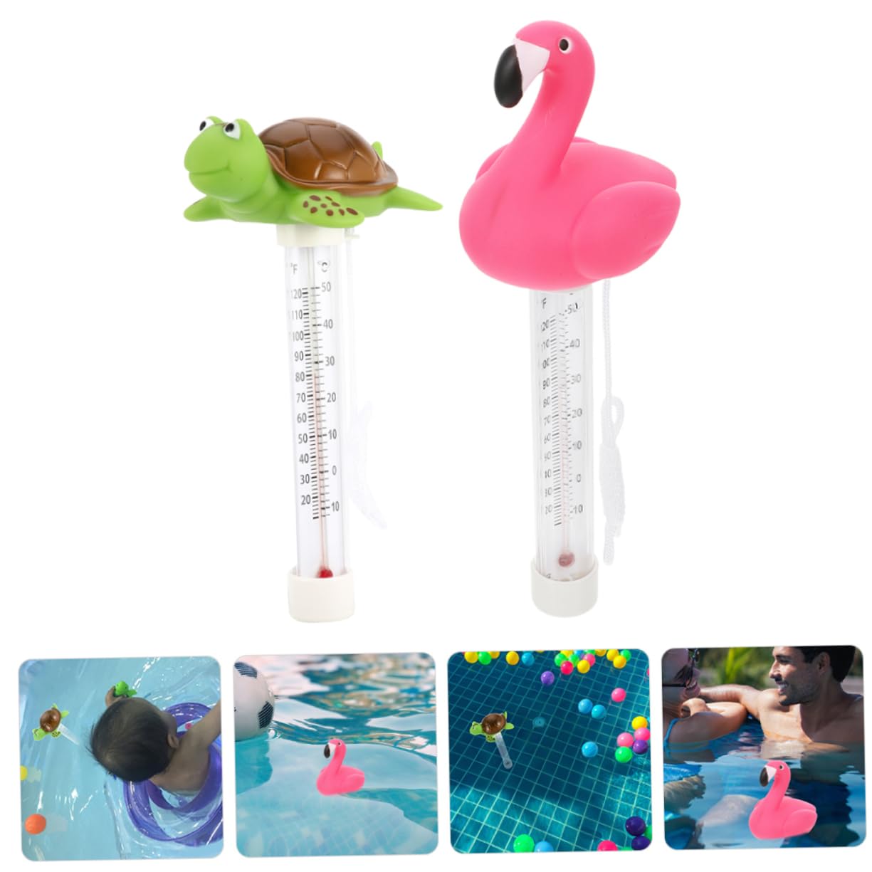 TOYANDONA 5 Sätze Flamingo -wasserthermometer -thermometer Schwebend Schwimmender Pool Badewannentemperaturanzeige Badewanne Thermometer Poolthermometer Schweben Plastik 2 Stück * 5