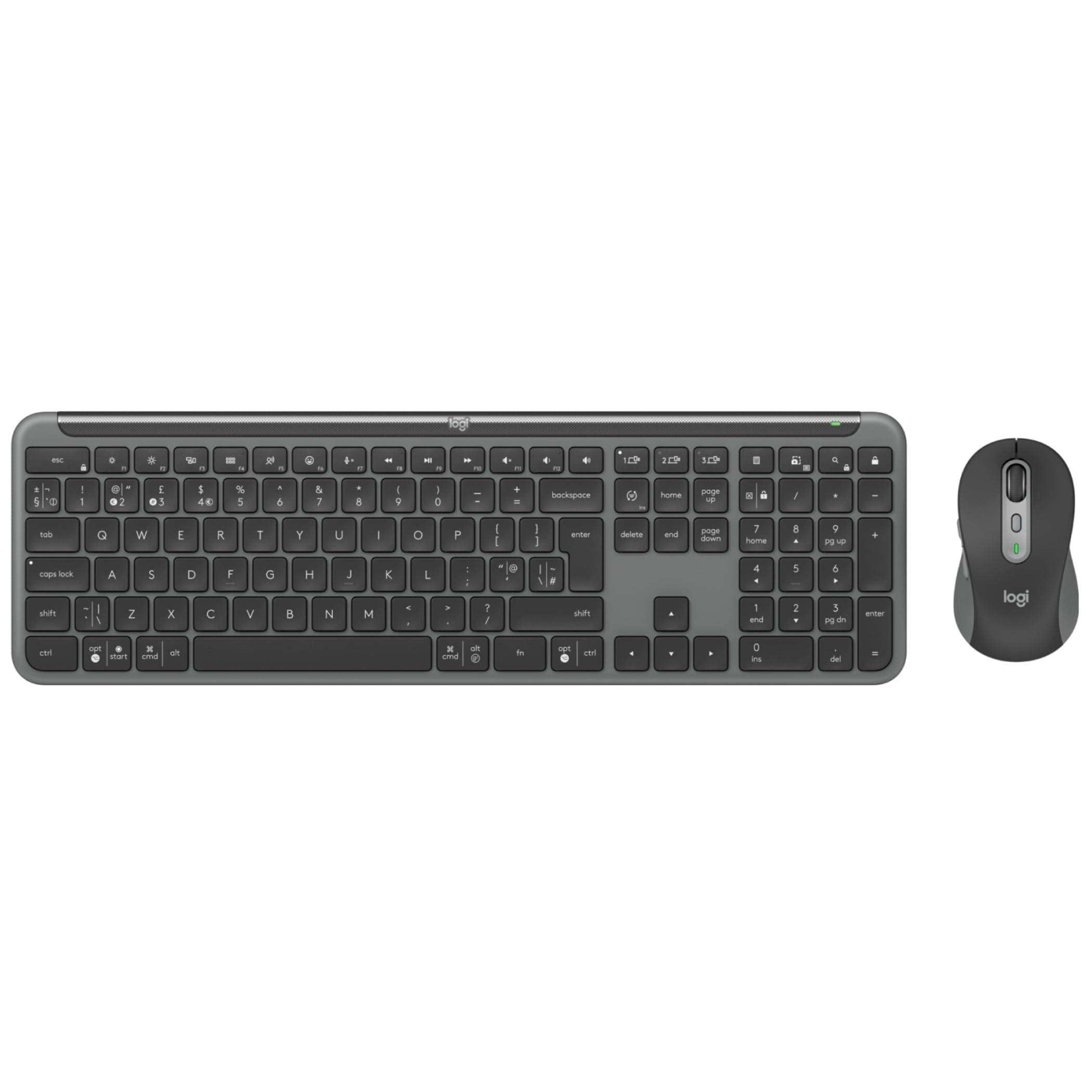 Logitech Signature Slim MK950 for Business, combinación de Teclado y ratón inalámbricos - Grafito, Disposición QWERTY Inglés Reino Unido