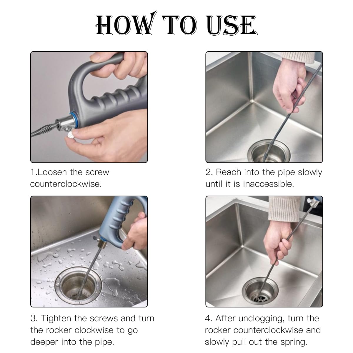 13m Desatascador Tuberias Profesional, Azul Muelle Desatascador Tuberias, Ajustable Manual Desatascador de Desagües, Desatasco de Tuberías de Agua para Wc, Cocina, Baño, Fregadero